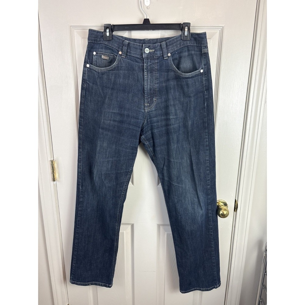Hugo Boss Alabama Jeans Mens 36/32 Blue Good Straight Leg Dark Wash Denim